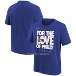 Maglia Manica Corta Philadelphia 76ers 2024 NBA Playoffs Mantra Blu