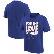 Maglia Manica Corta Philadelphia 76ers 2024 NBA Playoffs Mantra Blu