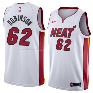 Maglia Miami Heat Duncan Robinson NO 62 Association 2018 Bianco