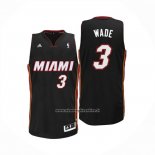 Maglia Miami Heat Dwyane Wade No 3 Away Nero