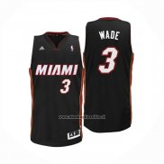 Maglia Miami Heat Dwyane Wade No 3 Away Nero