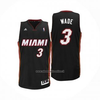 Maglia Miami Heat Dwyane Wade No 3 Away Nero