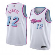 Maglia Miami Heat Jarnell Stokes NO 12 Citta 2018 Bianco