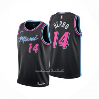 Maglia Miami Heat Tyler Herro No 14 Citta 2025-26 Nero