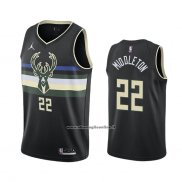 Maglia Milwaukee Bucks Khris Middleton #22 Statement 2020-21 Nero