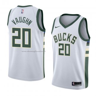 Maglia Milwaukee Bucks Rashad Vaughn NO 20 Association 2018 Bianco