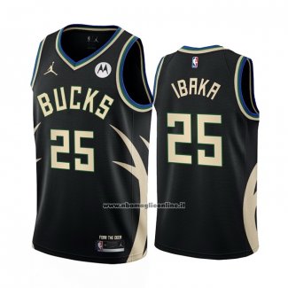 Maglia Milwaukee Bucks Serge Ibaka #25 Statement 2022-23 Nero