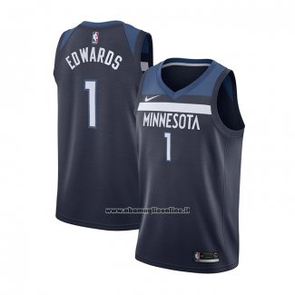 Maglia Minnesota Timberwolves Anthony Edwards #1 Icon Blu