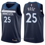 Maglia Minnesota Timberwolves Derrick Rose NO 25 Icon 2017-18 Blu