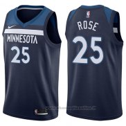 Maglia Minnesota Timberwolves Derrick Rose NO 25 Icon 2017-18 Blu