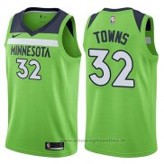 Maglia Minnesota Timberwolves Karl-Anthony Towns NO 32 Statement 2017-18 Verde
