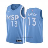 Maglia Minnesota Timberwolves Shabazz Napier NO 13 Citta Edition Blu