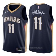 Maglia New Orleans Pelicans Jrue Holiday NO 11 Icon 2017-18 Blu