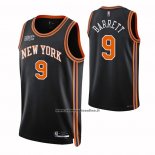 Maglia New York Knicks Rj Barrett #9 Citta 2021-22 Nero