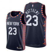 Maglia New York Knicks Wesley Matthews NO 23 Citta 2019 Blu