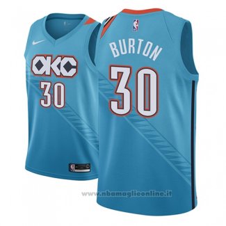 Maglia Oklahoma City Thunder Deonte Burton NO 30 Citta 2018-19 Blu