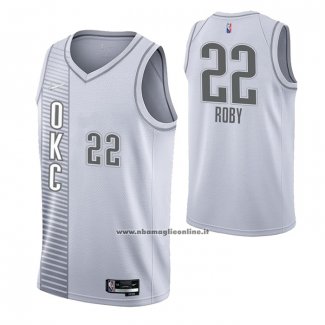 Maglia Oklahoma City Thunder Isaiah Roby #22 Citta 2021-22 Bianco