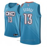 Maglia Oklahoma City Thunder Paul George NO 13 Citta 2018-19 Blu