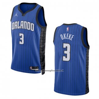 Maglia Orlando Magic Chuma Okeke #3 Statement 2022-23 Blu