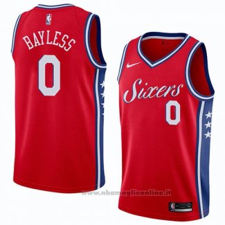 Maglia Philadelphia 76ers Jerryd Bayless NO 0 Statement 2018 Rosso