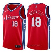 Maglia Philadelphia 76ers Marco Belinelli NO 18 Statement 2017-18 Rosso