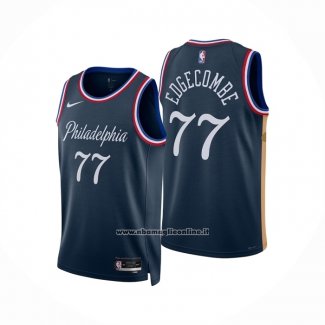 Maglia Philadelphia 76ers V.j. Edgecombe No 77 Citta 2025-26 Blu