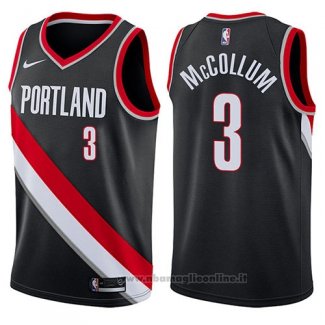 Maglia Portland Trail Blazers C.j. McCollum NO 3 Swingman Icon 2017-18 Nero