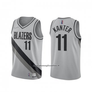 Maglia Portland Trail Blazers Enes Kanter #11 Earned 2020-21 Grigio