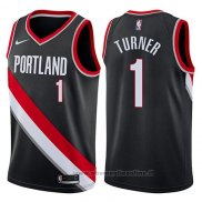 Maglia Portland Trail Blazers Evan Turner NO 1 Icon 2017-18 Nero