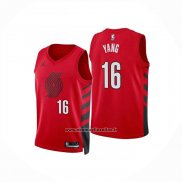 Maglia Portland Trail Blazers Hansen Yang No 16 Statement 2024-25 Rosso
