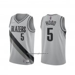 Maglia Portland Trail Blazers Rodney Hood #5 Earned 2020-21 Grigio