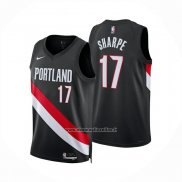 Maglia Portland Trail Blazers Shaedon Sharpe No 17 Icon 2025-26 Nero
