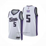 Maglia Sacramento Kings Deaaron Fox No 5 Association 2024-25 Bianco