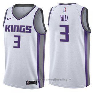 Maglia Sacramento Kings George Hill NO 3 Association 2017-18 Bianco