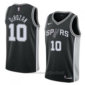 Maglia San Antonio Spurs Demar Derozan NO 10 Icon 2017-18 Nero