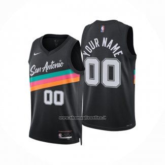 Maglia San Antonio Spurs Personalizzate Citta 2025-26 Nero