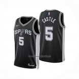 Maglia San Antonio Spurs Stephon Castle No 5 Icon 2024-25 Nero