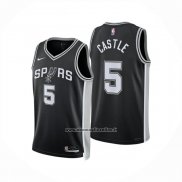 Maglia San Antonio Spurs Stephon Castle No 5 Icon 2024-25 Nero