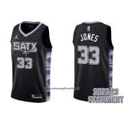 Maglia San Antonio Spurs Tre Jones #33 Statement 2022-23 Nero