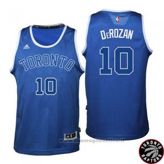 Maglia Toronto Raptors DeMar DeRozan NO 10 Throwback Blu