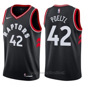 Maglia Toronto Raptors Jakob Poeltl NO 42 Statement 2017-18 Nero