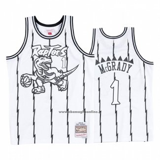 Maglia Toronto Raptors Tracy Mcgrady #1 Concord Collection Hardwood Classics Bianco Nero