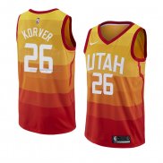 Maglia Utah Jazz Kyle Korver NO 26 Citta 2018 Giallo