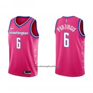 Maglia Washington Wizards Kristaps Porzingis #6 Citta 2022-23 Rosa