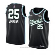 Maglia 2019 Rising Star Ben Simmons NO 25 World Nero