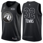 Maglia All Star 2018 Minnesota Timberwolves Karl-anthony Towns NO 32 Nero