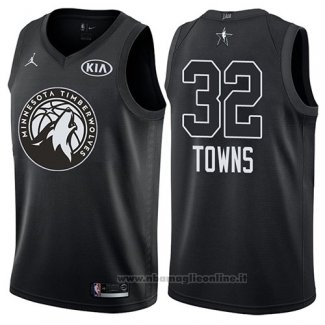 Maglia All Star 2018 Minnesota Timberwolves Karl-anthony Towns NO 32 Nero