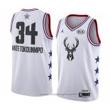 Maglia All Star 2019 Milwaukee Bucks Giannis Antetokounmpo NO 34 Bianco