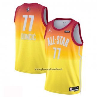 Maglia All Star 2023 Dallas Mavericks Luka Doncic #77 Arancione