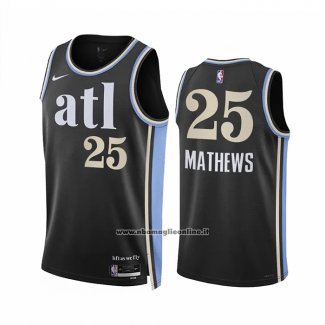 Maglia Atlanta Hawks Garrison Mathews #25 Citta 2023-24 Nero